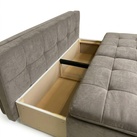 Canapea Extensibila Aurora, 3 Locuri, Lada Depozitare, Storm 08, 202 Cm-01