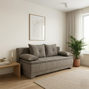 Canapea Extensibila Aurora, 3 Locuri, Lada Depozitare, Storm 08, 202 Cm