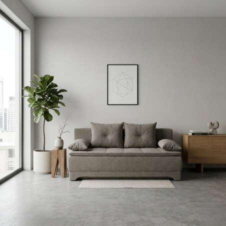 Canapea Extensibila Aurora, 3 Locuri, Lada Depozitare, Storm 08, 202 Cm-01