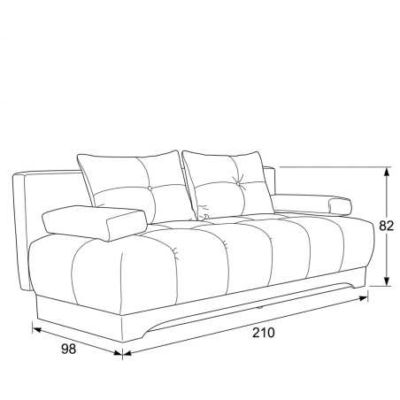 Canapea Extensibila Dali, 3 Locuri, Lada Depozitare, Gri, 210 Cm-01