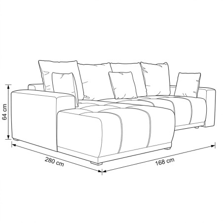 Coltar Cu Insula Dreapta Green, 5 Locuri, Lada Depozitare, Orion 14, 280 Cm-01