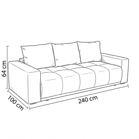 Canapea Extensibila Green, 3 locuri, Lada Depozitare, Albastru, Orion 12, 240 Cm-01