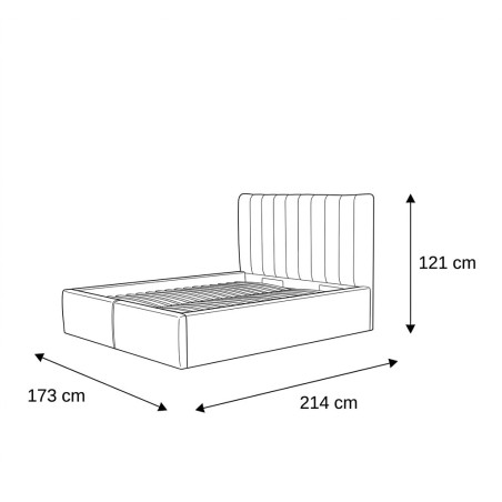 Pat Tapitat Ravel, Negru, Dimensiune Saltea 160 x 200 Cm, Cu Somiera Rabatabila-01