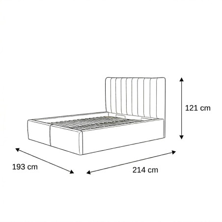 Pat Tapitat Ravel, Gri, Dimensiune Saltea 180 x 200 Cm,  Cu Somiera Rabatabila-01