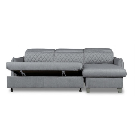 Coltar Extensibil Cu Insula Dreapta Tiago, 5 Locuri, Tetiere Reglabile, Gri, 243 Cm-01