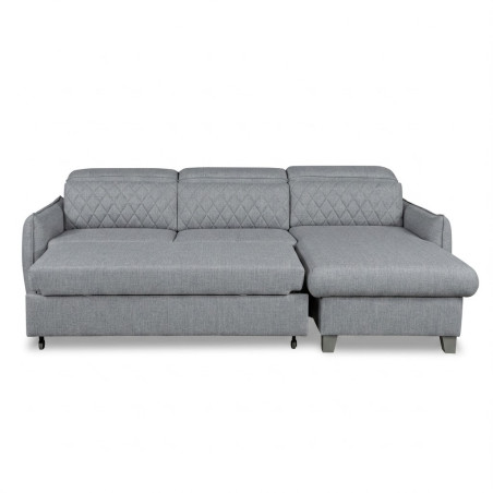 Coltar Extensibil Cu Insula Dreapta Tiago, 5 Locuri, Tetiere Reglabile, Gri, 243 Cm-01