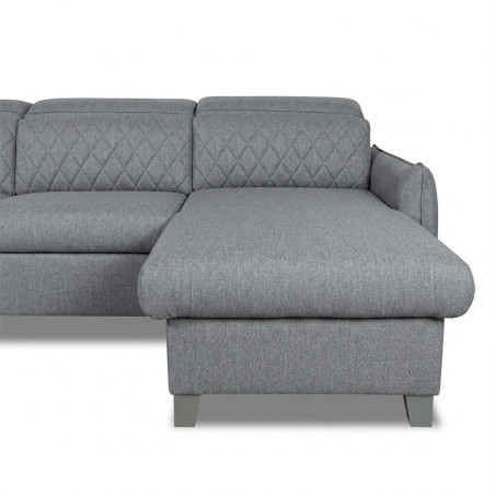 Coltar Extensibil Cu Insula Dreapta Tiago, 5 Locuri, Tetiere Reglabile, Gri, 243 Cm-01