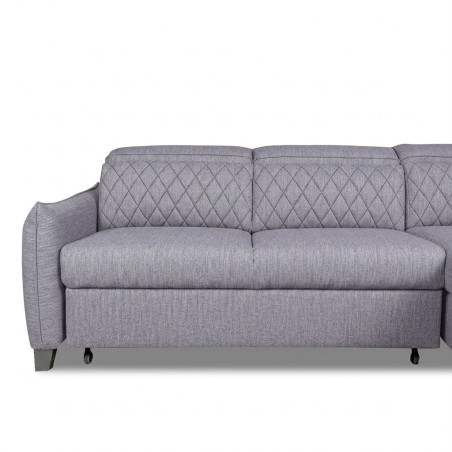 Coltar Extensibil Cu Insula Dreapta Tiago, 5 Locuri, Tetiere Reglabile, Gri, 243 Cm-01