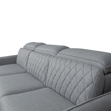 Coltar Extensibil Cu Insula Dreapta Tiago, 5 Locuri, Tetiere Reglabile, Gri, 243 Cm-01