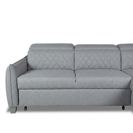 Coltar Extensibil Cu Otoman Dreapta Tiago, 5 Locuri, Tetiere Reglabile, Gri, 255 Cm-01