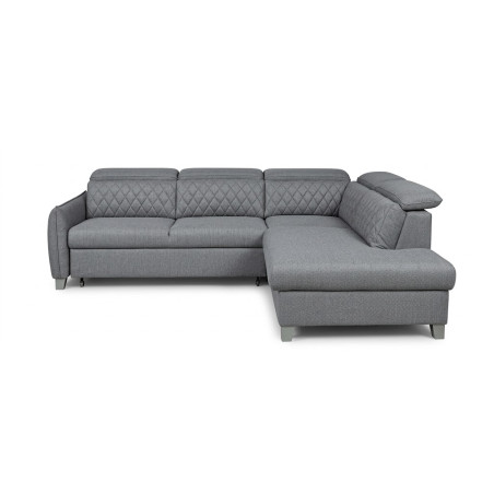 Coltar Extensibil Cu Otoman Dreapta Tiago, 5 Locuri, Tetiere Reglabile, Gri, 255 Cm-01