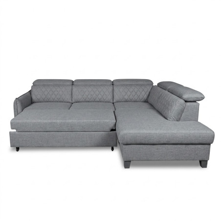 Coltar Extensibil Cu Otoman Dreapta Tiago, 5 Locuri, Tetiere Reglabile, Gri, 255 Cm-01