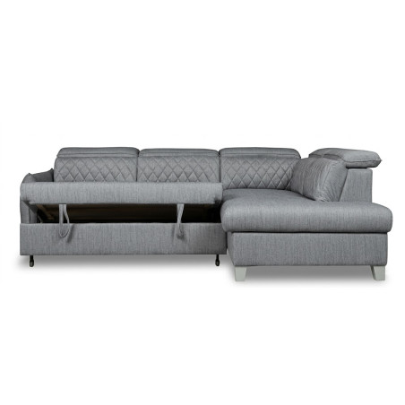 Coltar Extensibil Cu Otoman Dreapta Tiago, 5 Locuri, Tetiere Reglabile, Gri, 255 Cm-01