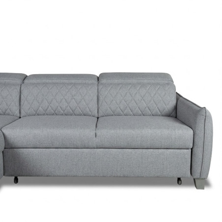 Coltar Extensibil Cu Otoman Stanga Tiago, 5 Locuri, Tetiere Reglabile, Gri, 255 Cm-01