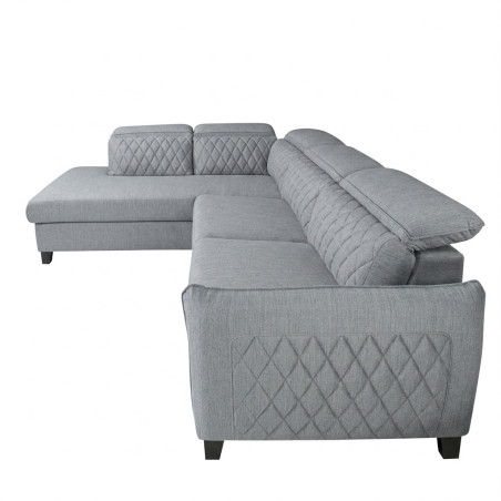 Coltar Extensibil Cu Otoman Stanga Tiago, 5 Locuri, Tetiere Reglabile, Gri, 255 Cm-01