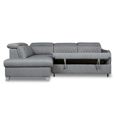 Coltar Extensibil Cu Otoman Stanga Tiago, 5 Locuri, Tetiere Reglabile, Gri, 255 Cm-01