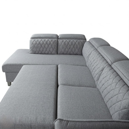 Coltar Extensibil Cu Otoman Stanga Tiago, 5 Locuri, Tetiere Reglabile, Gri, 255 Cm-01