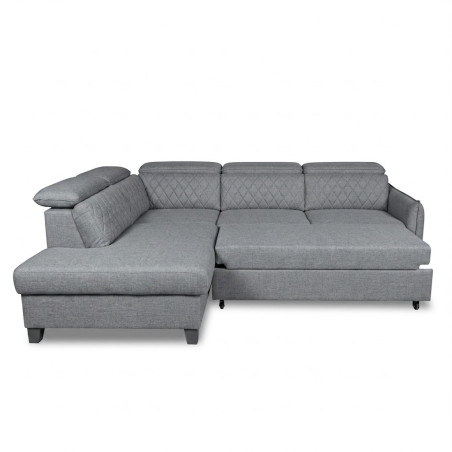 Coltar Extensibil Cu Otoman Stanga Cu Lada Tiago, 5 Locuri, Tetiere Reglabile, Albastru, 255 Cm MONOLITH84-01