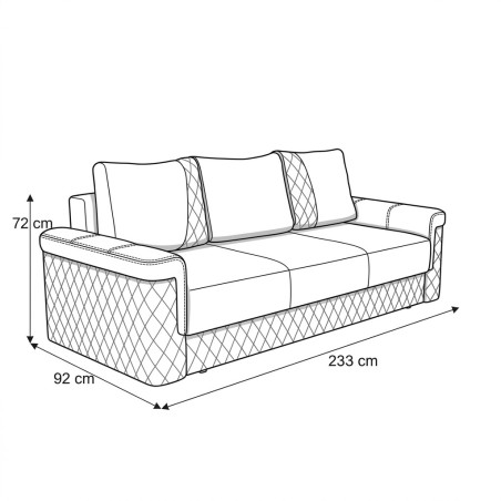 Canapea Extensibila Torino Lift Cu Lada Depozitare, Verde, 233 x 72 x 92 Cm-01