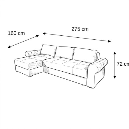 Coltar Extensibil Stanga Trendy, 5 Locuri, Lada Depozitare, Crem, Wind 5, 275 Cm-01