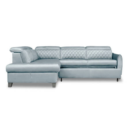 Coltar Extensibil Cu Otoman Stanga Cu Lada Tiago, 5 Locuri, Tetiere Reglabile, Gri, 255 Cm-01