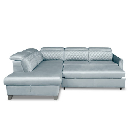 Coltar Extensibil Cu Otoman Stanga Cu Lada Tiago, 5 Locuri, Tetiere Reglabile, Gri, 255 Cm-01