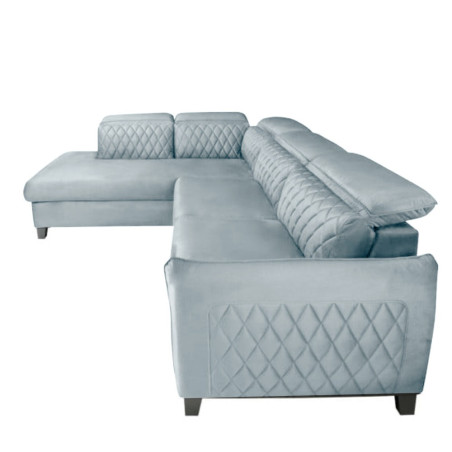 Coltar Extensibil Cu Otoman Stanga Cu Lada Tiago, 5 Locuri, Tetiere Reglabile, Gri, 255 Cm-01