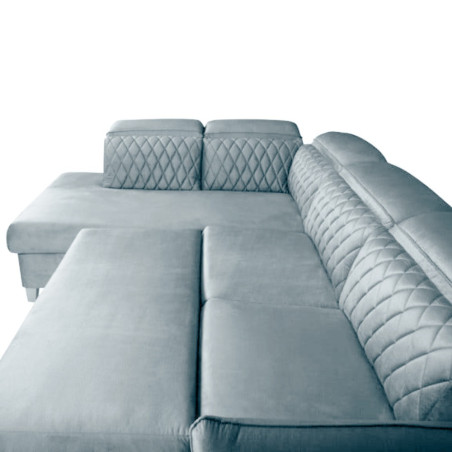 Coltar Extensibil Cu Otoman Stanga Cu Lada Tiago, 5 Locuri, Tetiere Reglabile, Gri, 255 Cm-01