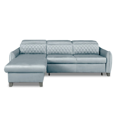 Coltar Extensibil Cu Insula Stanga Tiago, 5 Locuri, Tetiere Reglabile, Gri, 243 Cm-01