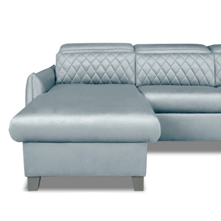 Coltar Extensibil Cu Insula Stanga Tiago, 5 Locuri, Tetiere Reglabile, Gri, 243 Cm-01