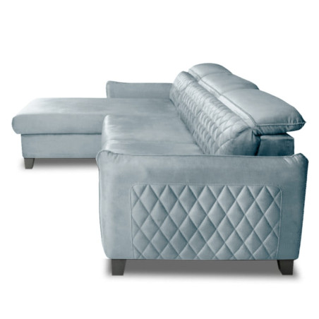 Coltar Extensibil Cu Insula Stanga Tiago, 5 Locuri, Tetiere Reglabile, Gri, 243 Cm-01