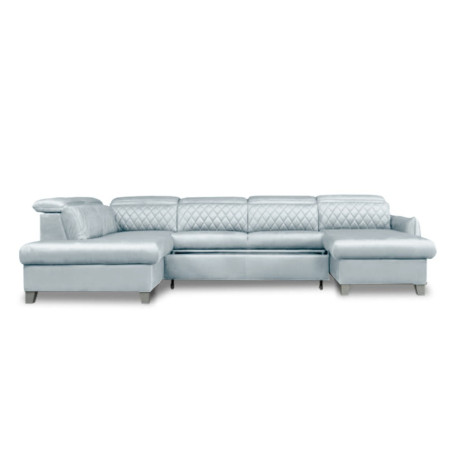 Coltar U Extensibil Cu Lada Tiago, Stanga, 6 Locuri, Tetiere Reglabile, Gri, 330 Cm-01