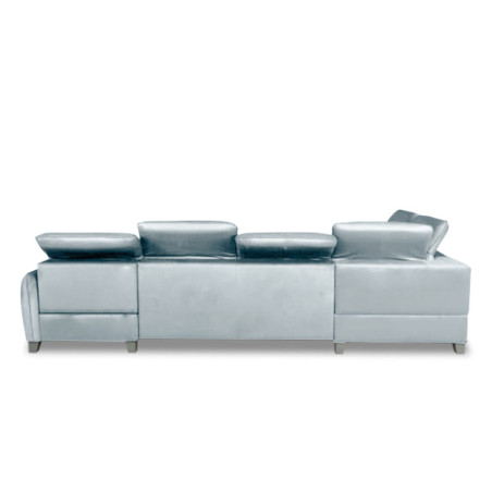 Coltar U Extensibil Cu Lada Tiago, Stanga, 6 Locuri, Tetiere Reglabile, Gri, 330 Cm-01