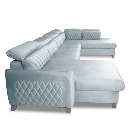 Coltar U Extensibil Cu Lada Tiago, Dreapta, 6 Locuri, Tetiere Reglabile, Gri 330 Cm-01