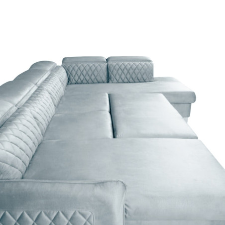 Coltar U Extensibil Cu Lada Tiago, Dreapta, 6 Locuri, Tetiere Reglabile, Gri 330 Cm-01