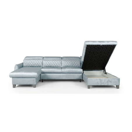 Coltar U Extensibil Cu Lada Tiago, Dreapta, 6 Locuri, Tetiere Reglabile, Gri 330 Cm-01