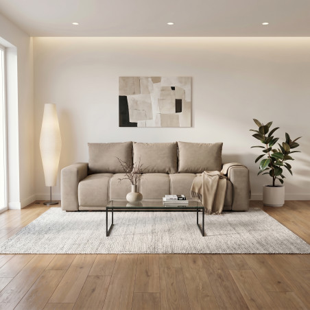 Canapea Extensibila Green, 3 locuri, Lada Depozitare, Caleido Taupe, 240 Cm-01
