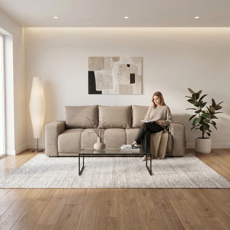 Canapea Extensibila Green, 3 locuri, Lada Depozitare, Caleido Taupe, 240 Cm-01
