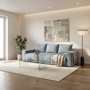 Canapea Extensibila Green, 3 locuri, Lada Depozitare, Gri deschis, Caleido Icegrey, 240 Cm