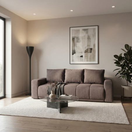 Canapea Extensibila Green, 3 locuri, Lada Depozitare, Maro, Caleido Brown, 240 Cm-01