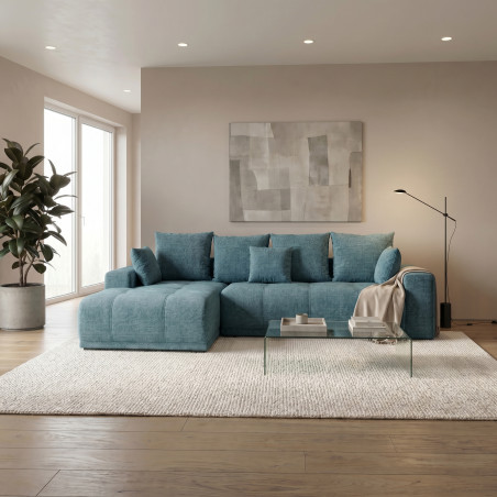Coltar Cu Insula Dreapta Green, 5 Locuri, Lada Depozitare, Albastru, Cashmere 75, 280 Cm-01