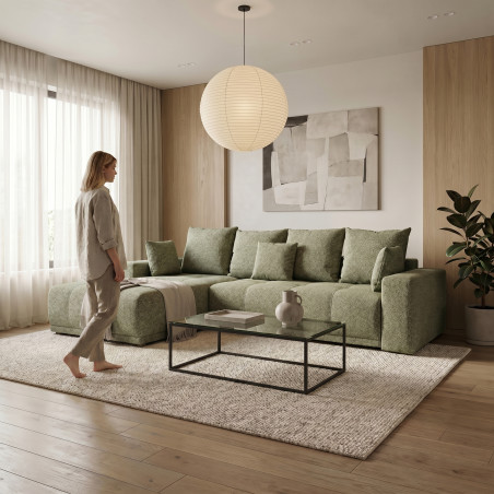 Coltar Cu Insula Dreapta Green, 5 Locuri, Lada Depozitare, Arte 09B, 280 Cm-01