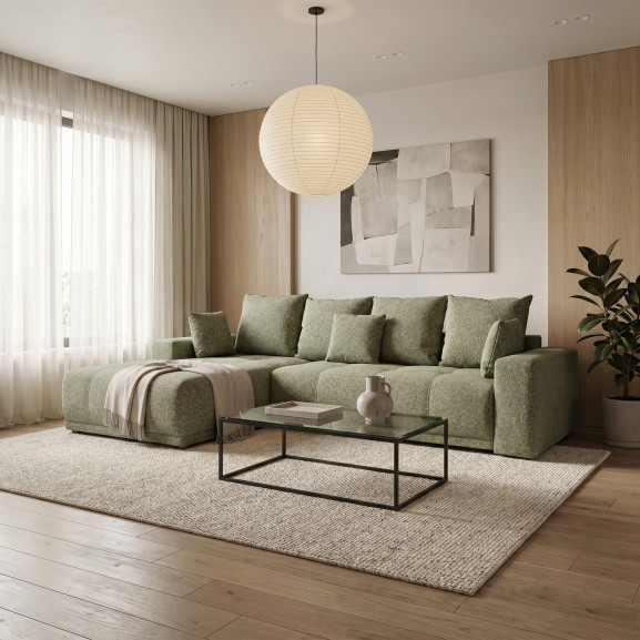 Coltar Cu Insula Dreapta Green, 5 Locuri, Lada Depozitare, Arte 09B, 280 Cm