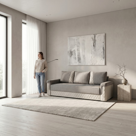 Canapea Extensibila Torino Lift Cu Lada Gri, 233 x 92 Cm-01