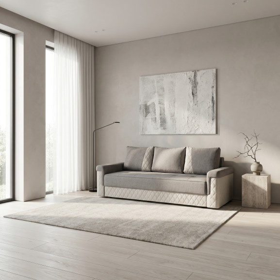 Canapea Extensibila Torino Lift Cu Lada Gri, 233 x 92 Cm