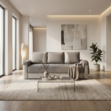 Canapea Extensibila Torino Lift Cu Lada Gri, 233 x 92 Cm-01