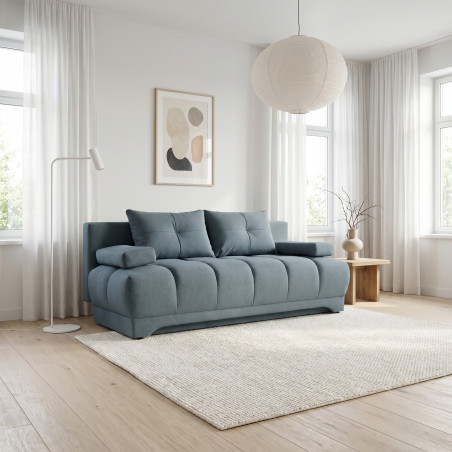 Canapea Extensibila Dali, 3 Locuri, Lada Depozitare, Albastru, 210 Cm-01