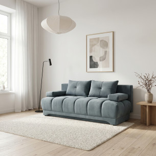 Canapea Extensibila Dali, 3 Locuri, Lada Depozitare, Albastru, 210 Cm