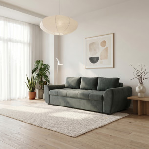 Canapea Extensibila Lorena Lux, 3 Locuri, Spatiu Depozitare, Gri, 250 Cm