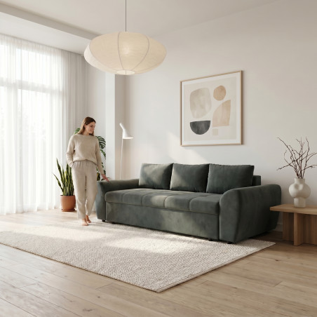 Canapea Extensibila Lorena Lux, 3 Locuri, Spatiu Depozitare, Gri, 250 Cm-01